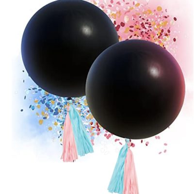 Kynjablaðra með Confetti Helíum og Kögri
