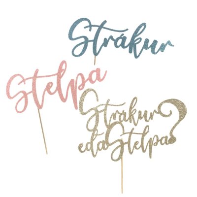 Kökuskilti Strákur eða Stelpa Kökutoppur