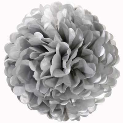 Pappadúskur Pappablóm Silfur 20cm eða 30cm