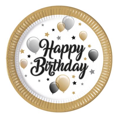 Happy Birthday Diskar Stórir 8stk