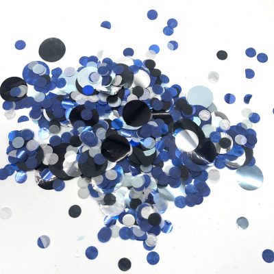 Confetti Blátt Silfur og Svart