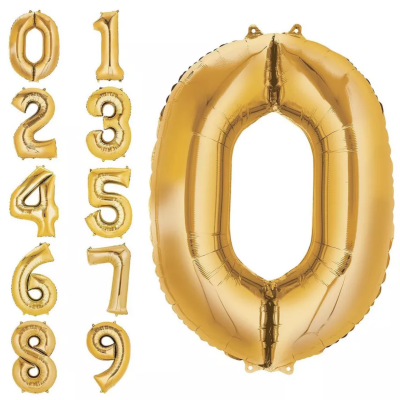 Tölustafablöðrur Gylltar 86cm