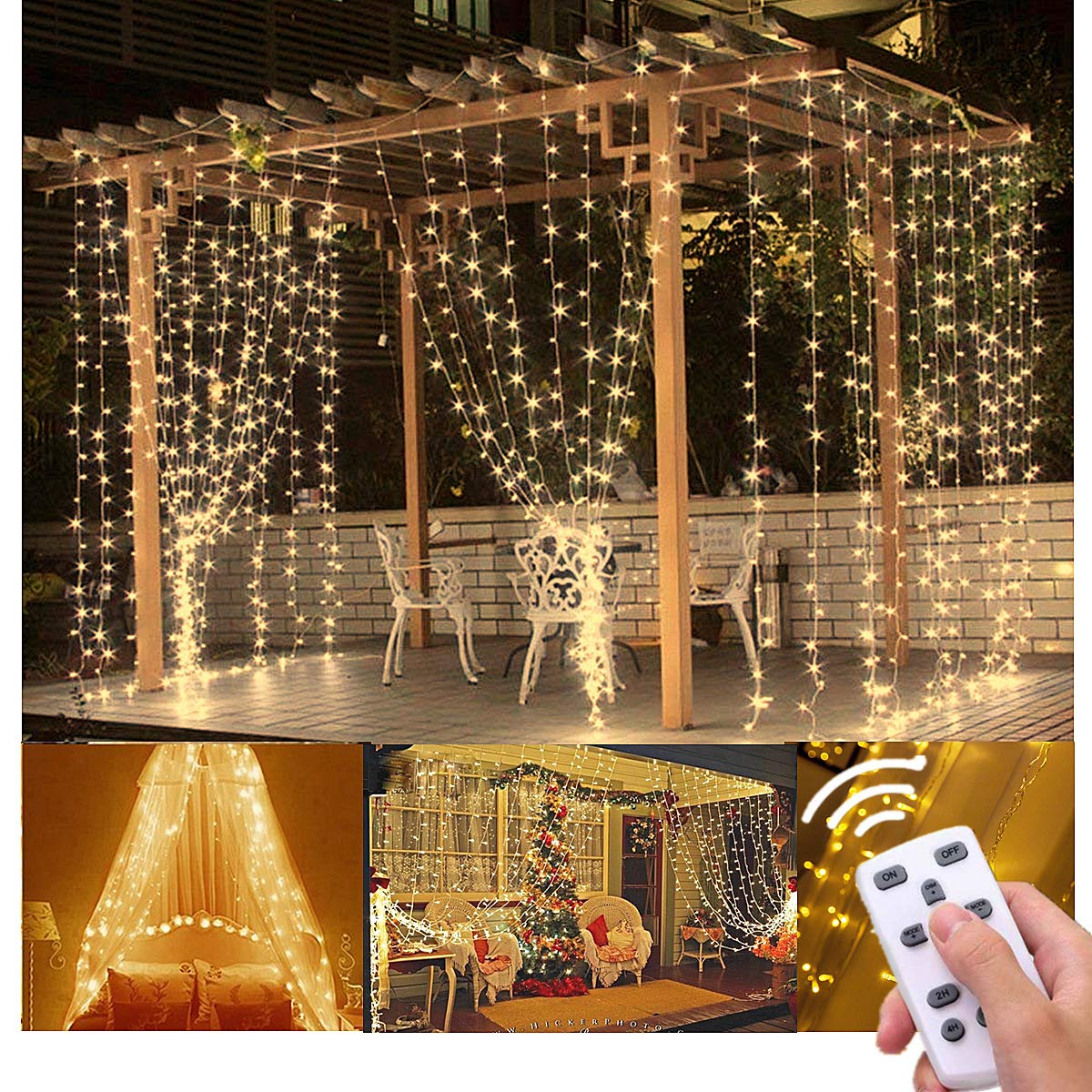 Ljósa Gardýna 3x3m 300led ljós