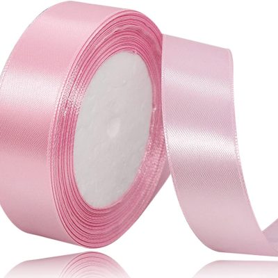 Satínborði Ljósbleikur 22metrar