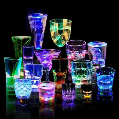 LED Glasamotta með ljósi og lími