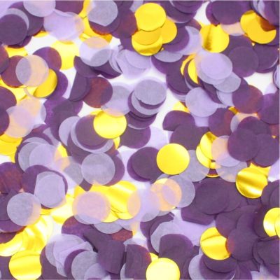 Borðskraut Confetti Fjólublátt og Gyllt
