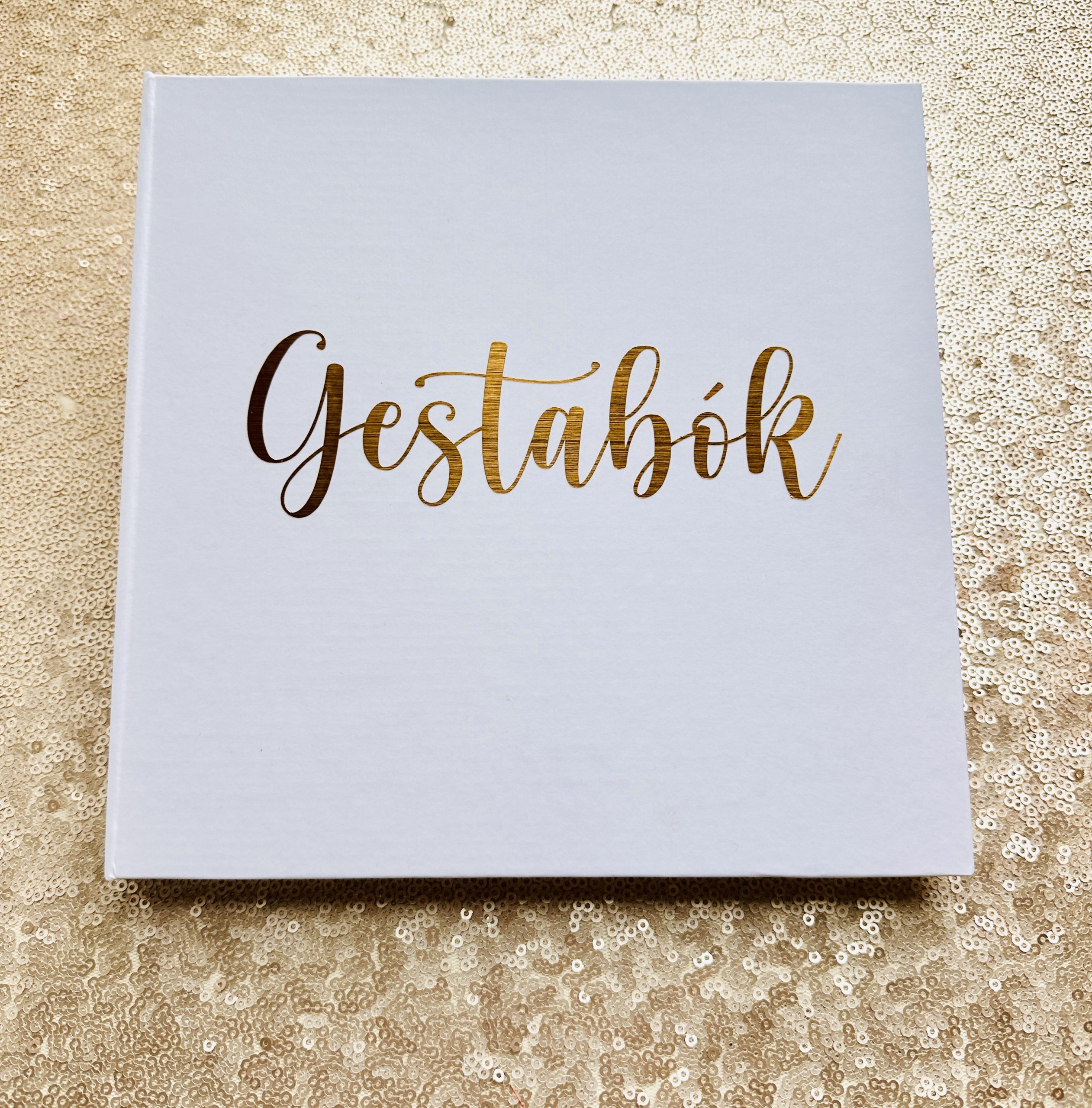 Gestabók Hvít -Hægt að velja lit á letri- 21,5 x 21,5cm - Image 5