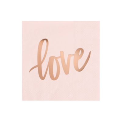 Servíettur Love Rose Gold 16stk