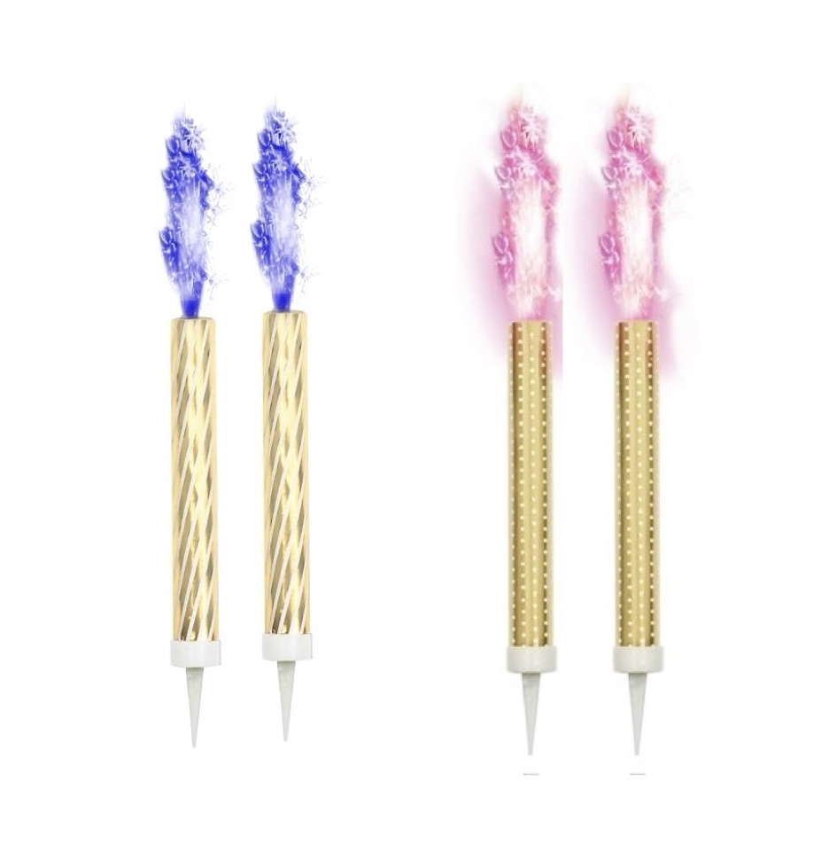 Goskerti eða Kökublys blár eða bleikur logi 2stk