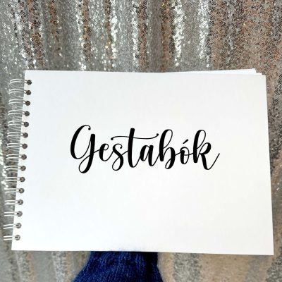 Gestabók Stór með gormum 30x20,5 cm