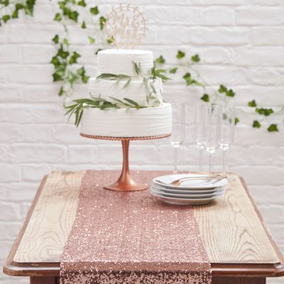Pallíettu Borðrennningur Rose Gold