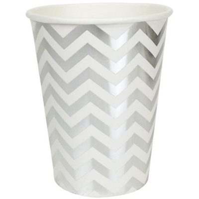 Glös Silfur Chevron 8stk