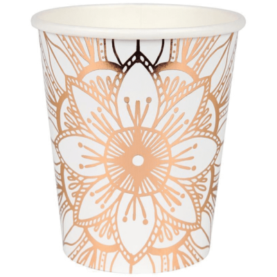 Pappaglös Rose Gold Mandala 8stk
