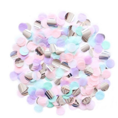 Confetti Pastel og Silfrað